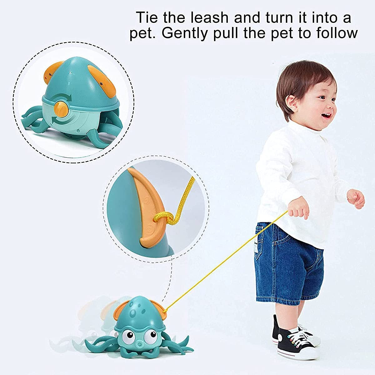 Cute Octopus Clockwork Bath Toys, Crawling Octopus Floating Toy for Baby